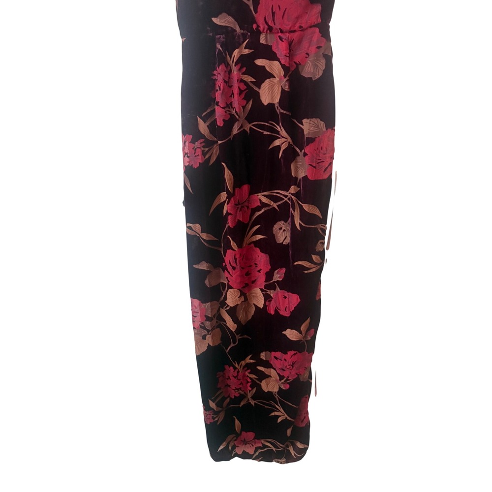 Lulu's Velvet Floral One Shoulder Maxi Dress‎ XS NWT Lace Formal Elegant Fitted - Picture 8 of 11